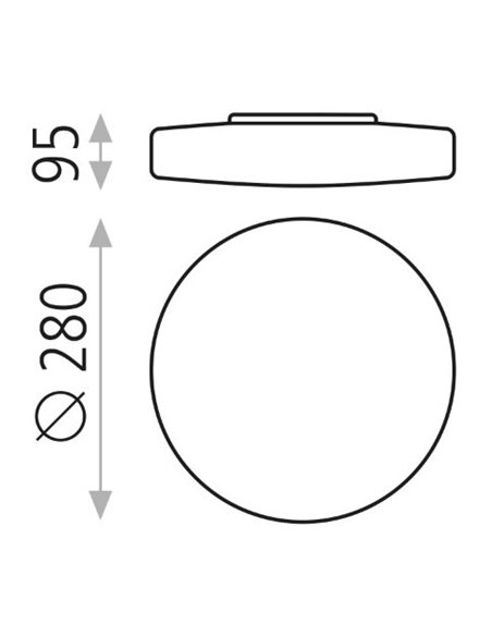 Aplique de techo para baño de metal y cristal de doble capa IP 44 en 3 tamaños – Moon – ACB Iluminación