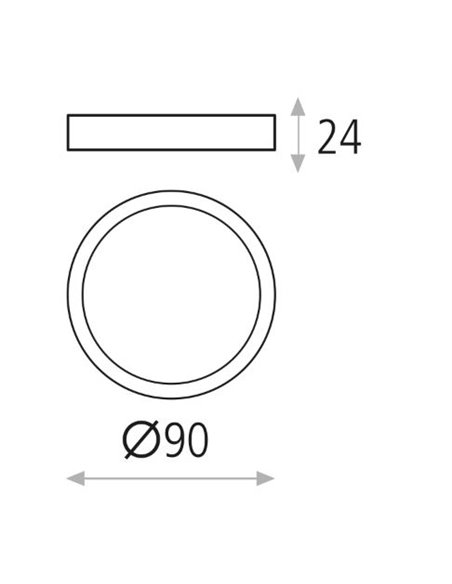 Aplique de techo circular extraplano LED de aluminio y acrílico blanco en 3 tamaños – Kore – ACB Iluminación