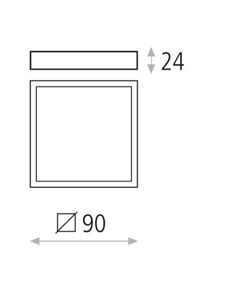 Aplique de techo cuadrado extraplano LED de aluminio y acrílico blanco en 3 tamaños – Roku – ACB Iluminación
