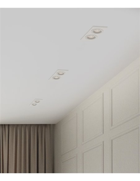 Empotrable de techo en aluminio blanco 2 luces - Waka - ACB Iluminación