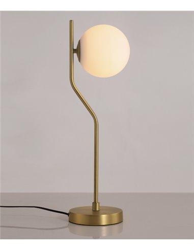 Lámpara de mesa en metal oro viejo y cristal - Maui - ACB Iluminación