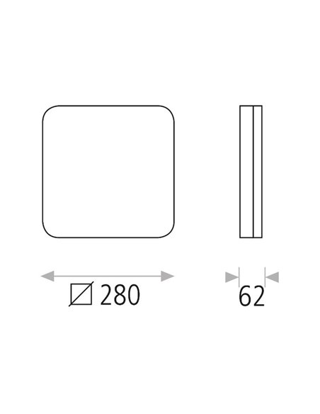 Aplique de techo LED de acrílico con acabado blanco IP 54 3000-6500K – Square – ACB Iluminación