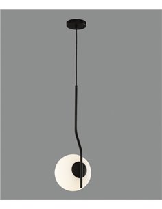 Maui pendant light - ACB - Gold/Black with white glass shade