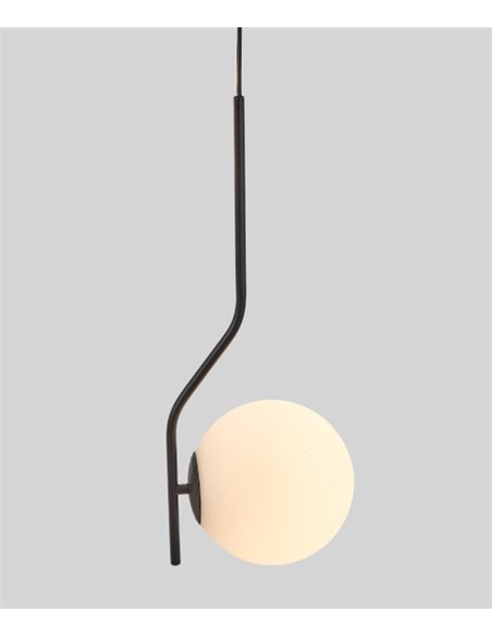 Lámpara colgante de cristal y metal acabado opal y oro viejo - Maui - ACB Iluminación 