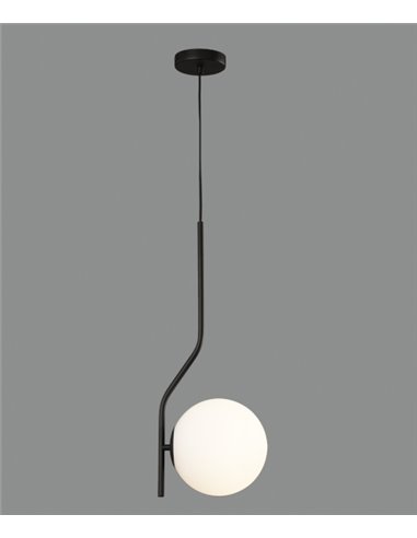 Lámpara colgante de cristal y metal acabado opal y oro viejo - Maui - ACB Iluminación 