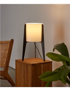 Lámpara de mesa Tower - FOC - Lámpara trípode decorativa, pantalla de algodón