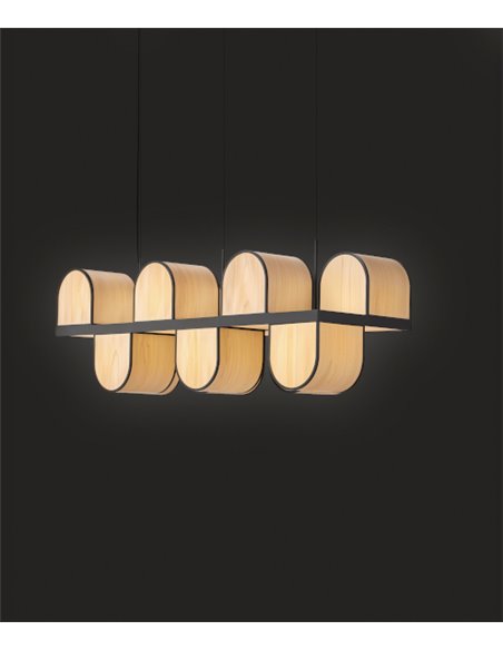Osca pendant light - LZF - Handmade wooden pendant light in white or pink