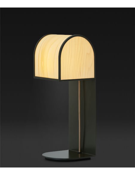 Osca table lamp - LZF - Handmade design, Wood veneer + metal