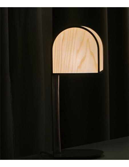 Osca table lamp - LZF - Handmade design, Wood veneer + metal