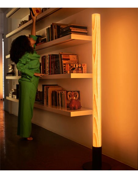 Estela floor lamp - LZF Lamps - Elegant wood veneer design, Dimmable