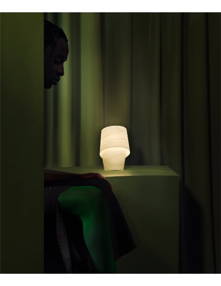 Tiny table lamp - LZF - Handmade wooden light, height: 22,5 cm