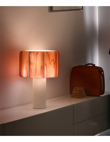 Kactos table lamp - LZF - Handcrafted wooden light, height: 52 cm
