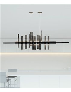 Metropolis pendant light - Myo - Horizontal design in gold or black