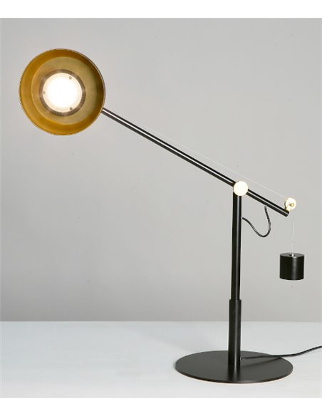 Momento desk light - Myo - Modern lamp in black and gold, adjustable shade