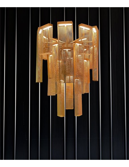 Babilon pendant light - Myo - Dimmable steel lamp in golden colour, 86 cm