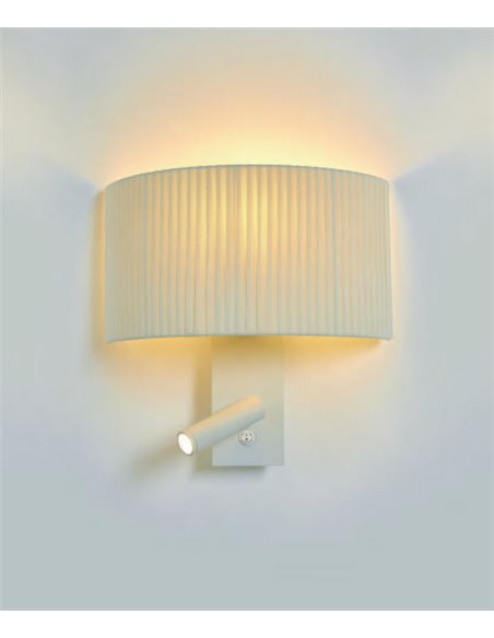 Corba wall light - Luxcambra – Lamp with reader, Cotton shade