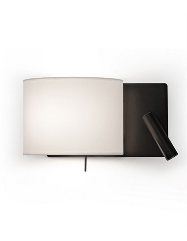 Rum wall light - Luxcambra - Lamp with reader, Cotton shade