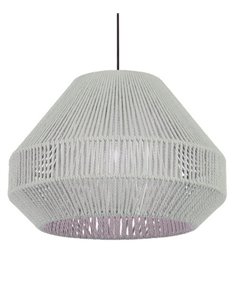 Acapulco pendant light - Luxcambra - Cotton cord lampshade in green and beige, Ø 40 cm