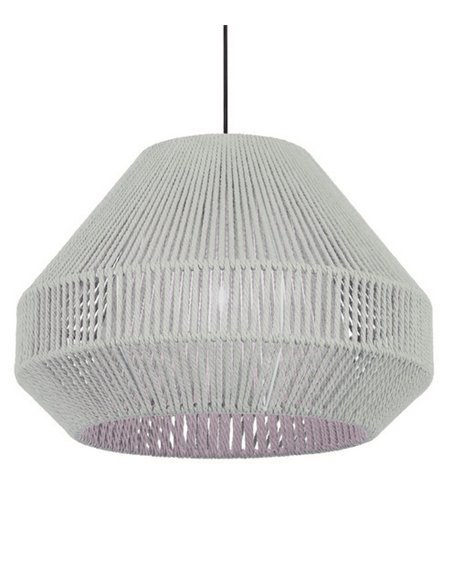 Acapulco pendant light - Luxcambra - Cotton cord lampshade in green and beige, Ø 40 cm