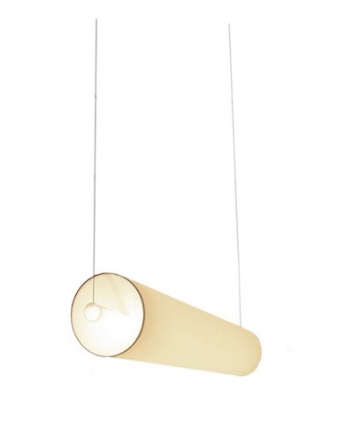 Barceloneta Horizontal pendant light - Luxcambra - Horizontal design 110 cm, parchment or ribboned shade