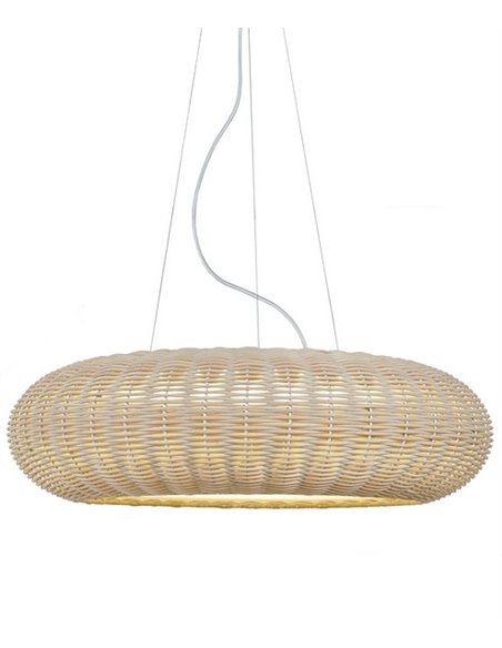 Niuet pendant light - Luxcambra - Natural wicker lampshade, length: 49 cm