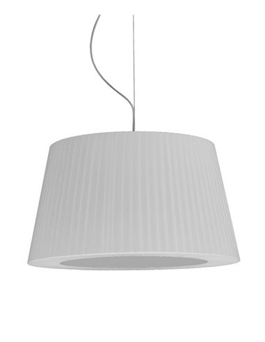 Toscana pendant light - Luxcambra - White ribboned lampshade, Ø 50 cm