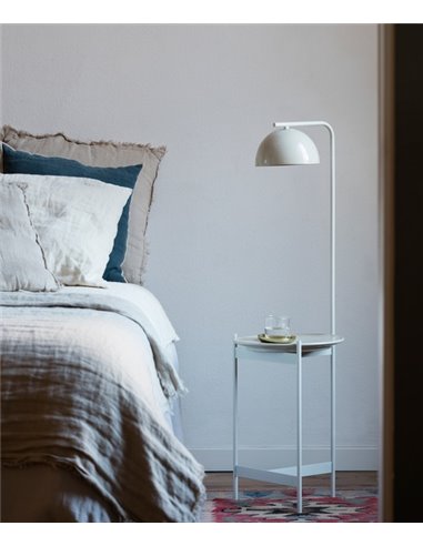 Absis floor lamp - Luxcambra - Iron structure, ceramic lampshade and table support, height: 105 cm