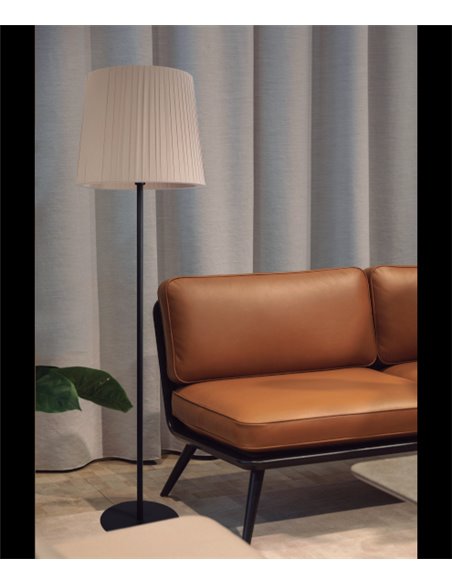 Toscana floor lamp - Luxcambra - Beige ribboned lampshade, height: 175 cm