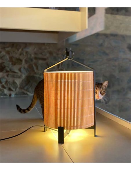 Fanal table lamp - Luxcambra - Wooden slatted lampshade