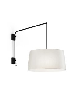 Arco wall light - Luxcambra - White cotonet lampshade, Ø 45 cm 2