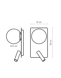 Glos wall light - Luxcambra - LED reading light, ball design, adjustable 2