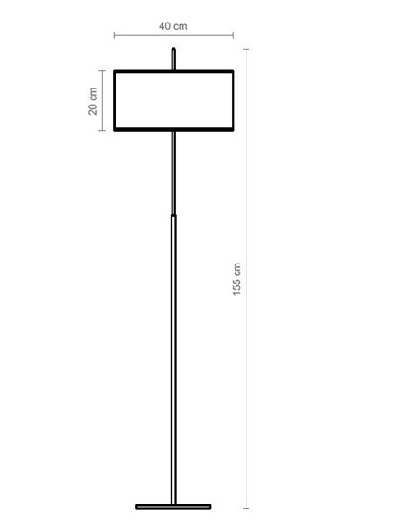 Nautic floor lamp - Luxcambra - White canvas lampshade, height: 155 cm