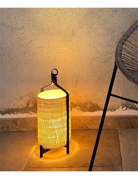 Fanal portable lamp - Luxcambra - Raffia lampshade, rechargeable battery