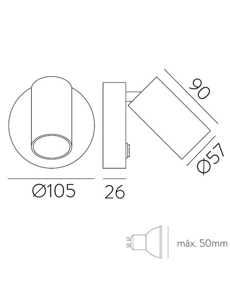 Aplique de pared Gina