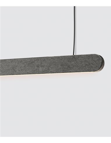 Kipu Inti pendant light - Luz Negra - Acoustic lamp with linear design, PET manufactured
