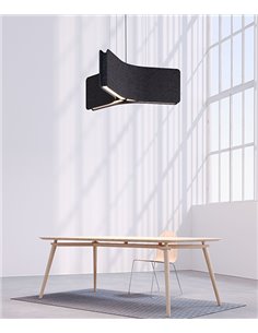 Warawara acoustic pendant light - Luz Negra - PET felt lampshade, LED lamp 2