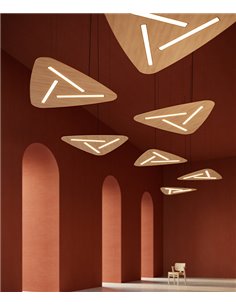 Liwi pendant light - Luz Negra - Plywood lampshade, available in several options