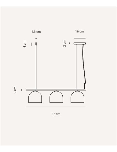 Camila pendant light - Fokobu - 3-light linear ceiling lamp