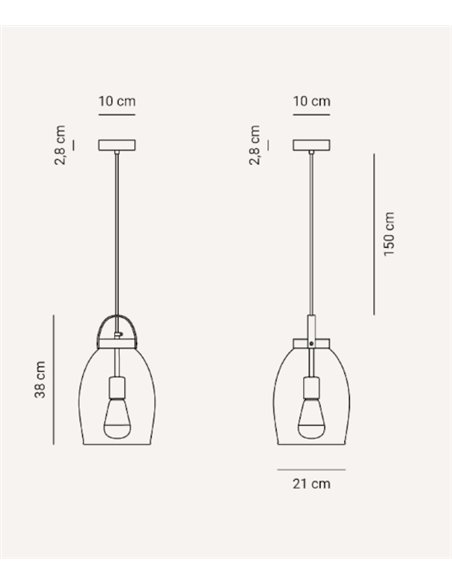 Lantern table lamp - Fokobu - Vintage lamp in transparent or smoked glass