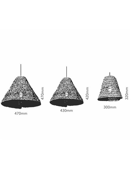 Volcano pendant light - Fokobu - Natural fibre lampshade, available in 3 sizes