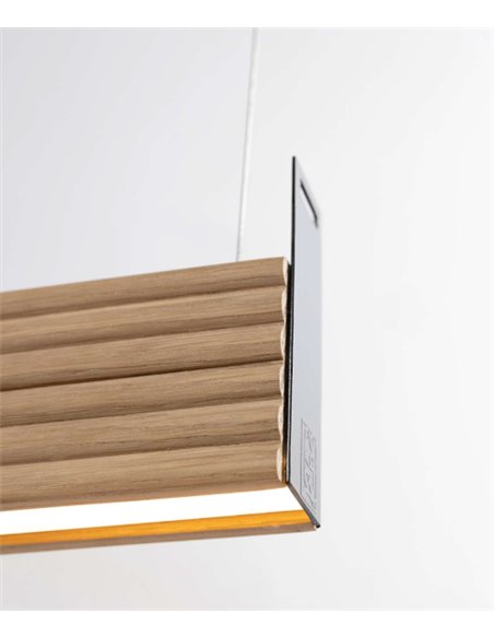 Trave linear pendant light - Fokobu - Modern oak and pine wood design
