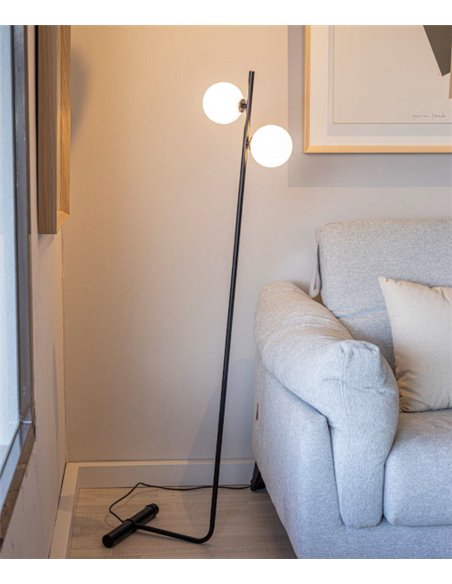 Linear floor lamp - Fokobu - Modern ball light, 2 colours