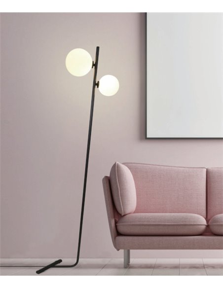 Linear floor lamp - Fokobu - Modern ball light, 2 colours