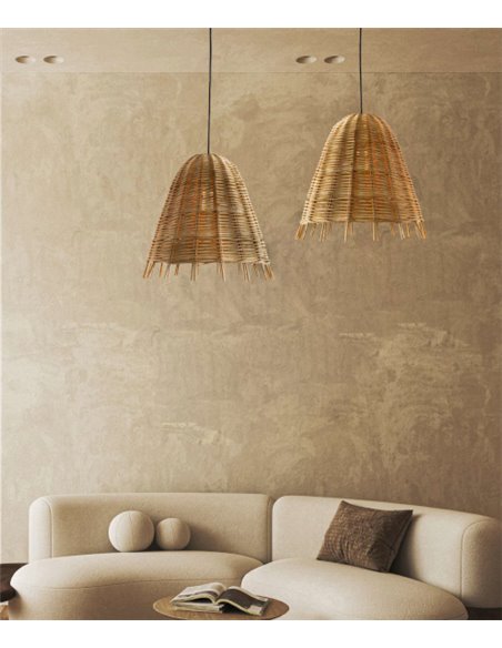 Erizo pendant light - Fokobu - Wicker lampshade available in 2 finishes