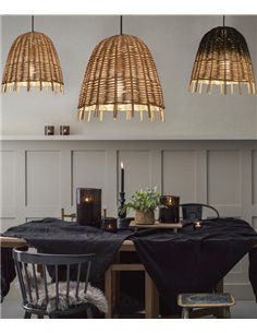 Erizo pendant light - Fokobu - Wicker lampshade available in 2 finishes