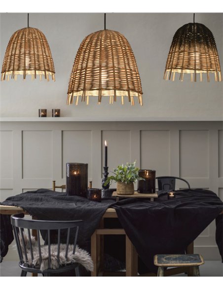 Erizo pendant light - Fokobu - Wicker lampshade available in 2 finishes