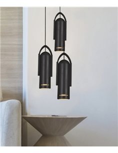 Tubular pendant light - Fokobu - Birch wood lamp