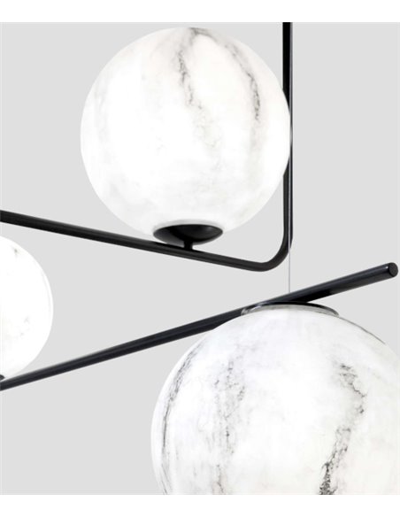 Equilibre pendant light - Fokobu - White marble ball lamp, 2 sizes