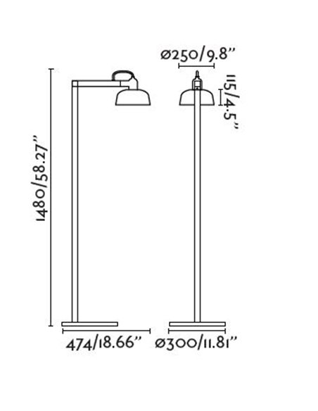 Tatawin floor lamp - Faro - Reading lamp with swivel arm 