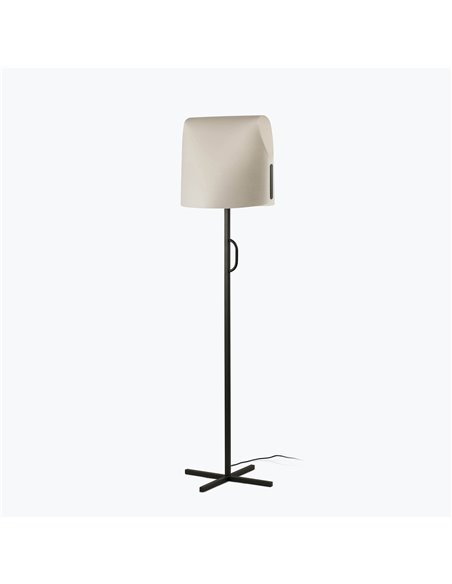 Luang floor lamp - Faro - Modern design with beige or camel papyrus lampshade